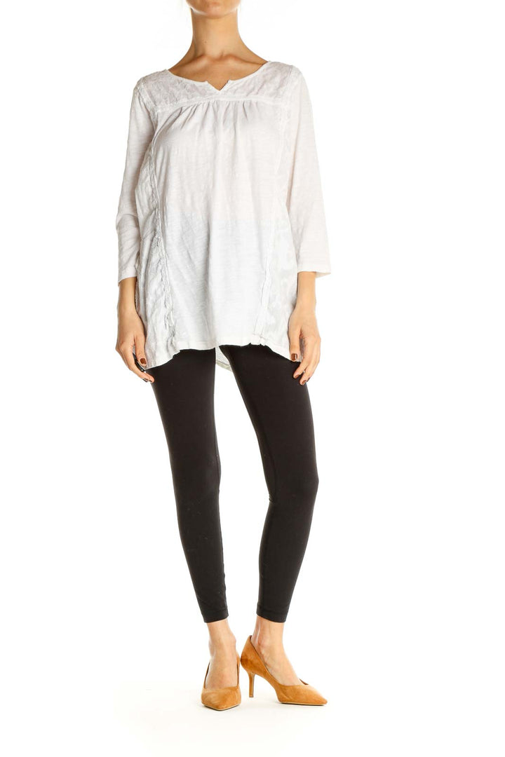 White Solid All Day Wear Blouse