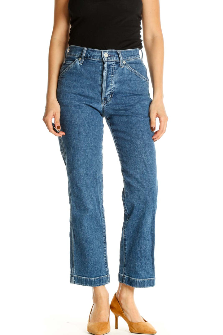 Blue Straight Leg Jeans