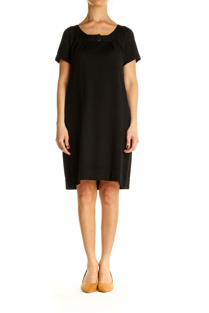 Black Wool Shift Dress