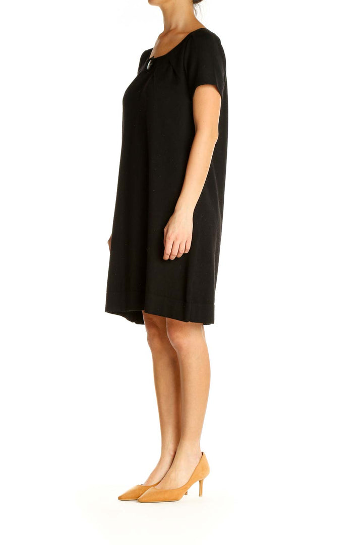 Black Wool Shift Dress