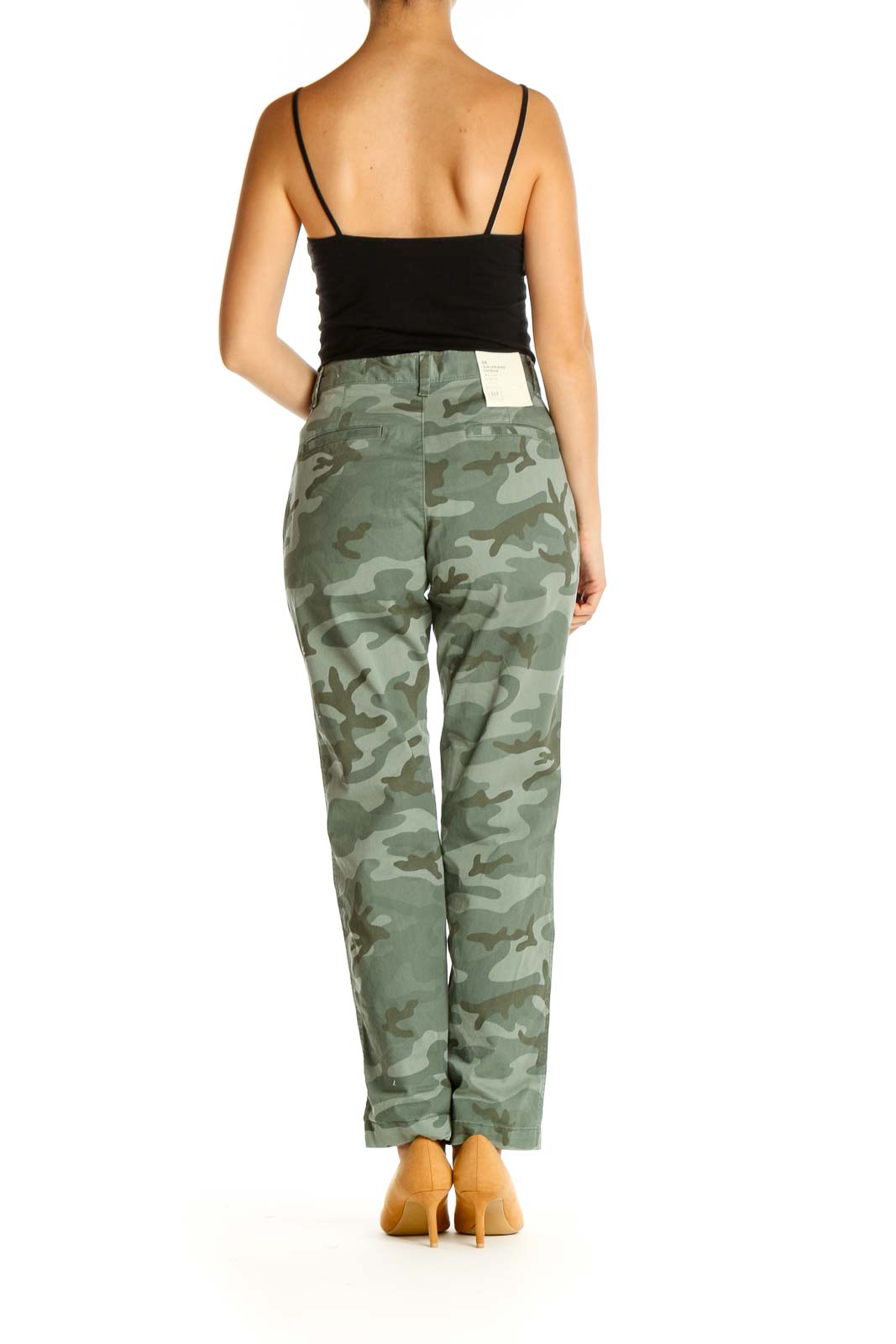 Green Camouflage Print All Day Wear Cargos Pants