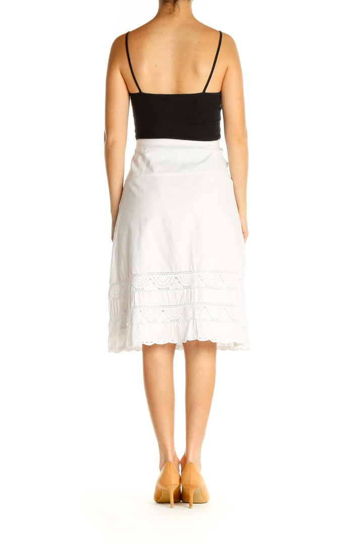 White Eyelet A-Line Skirt