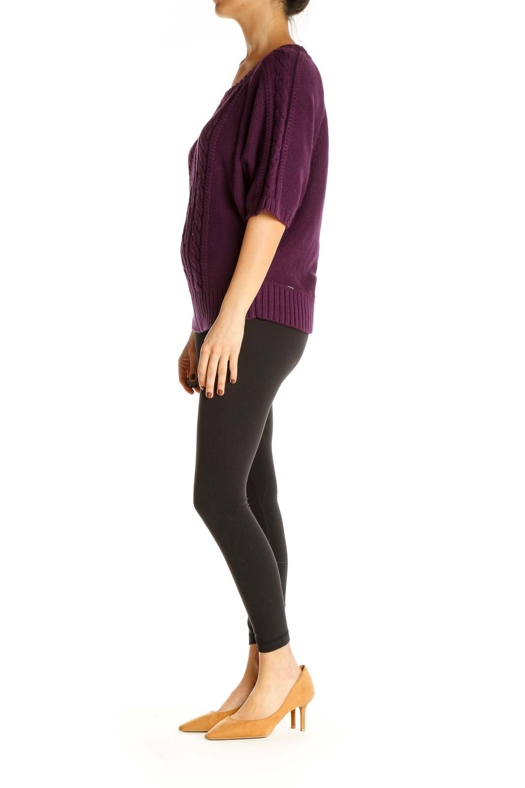 Purple Textured All Day Wear Sweater