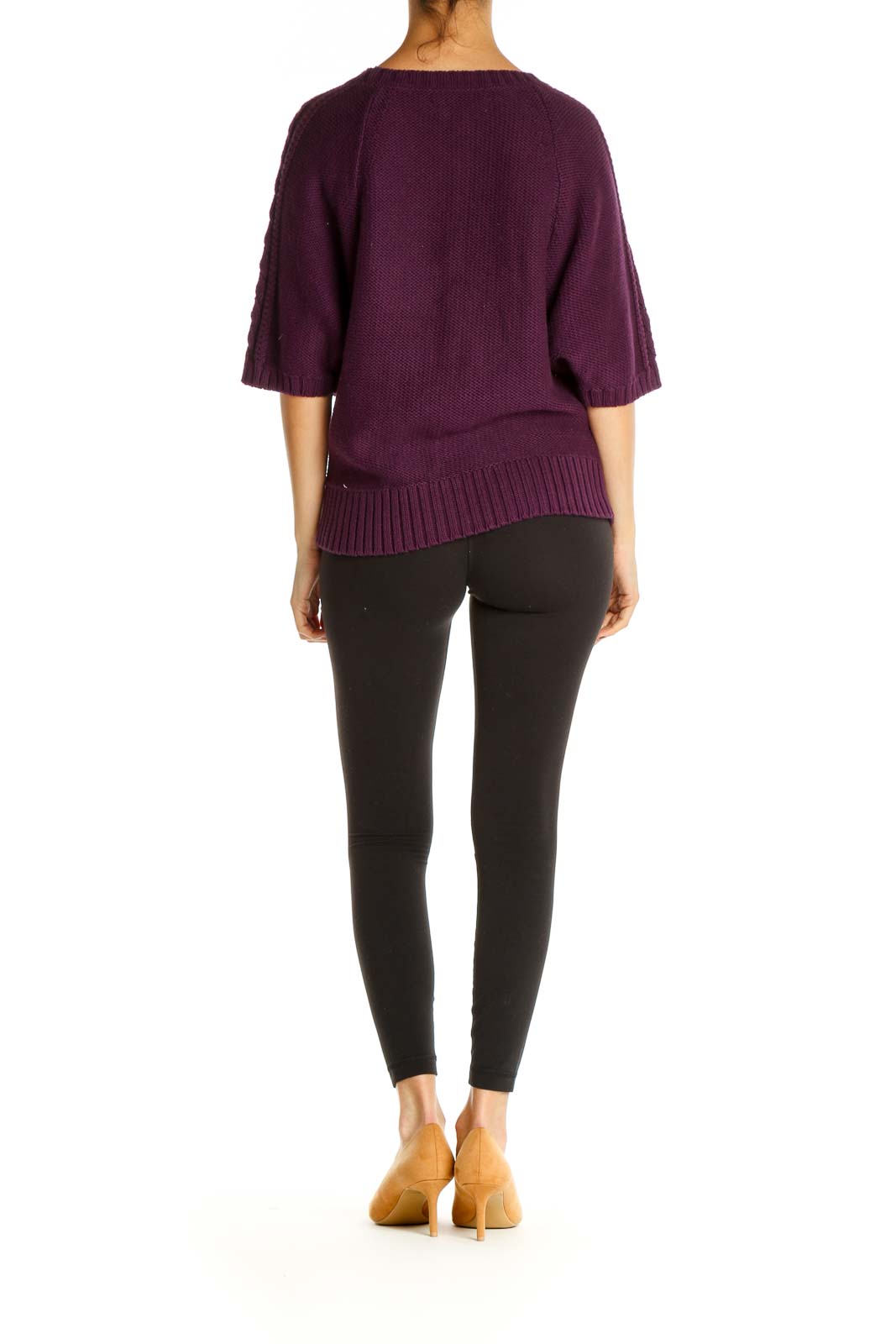 Purple Textured All Day Wear Sweater