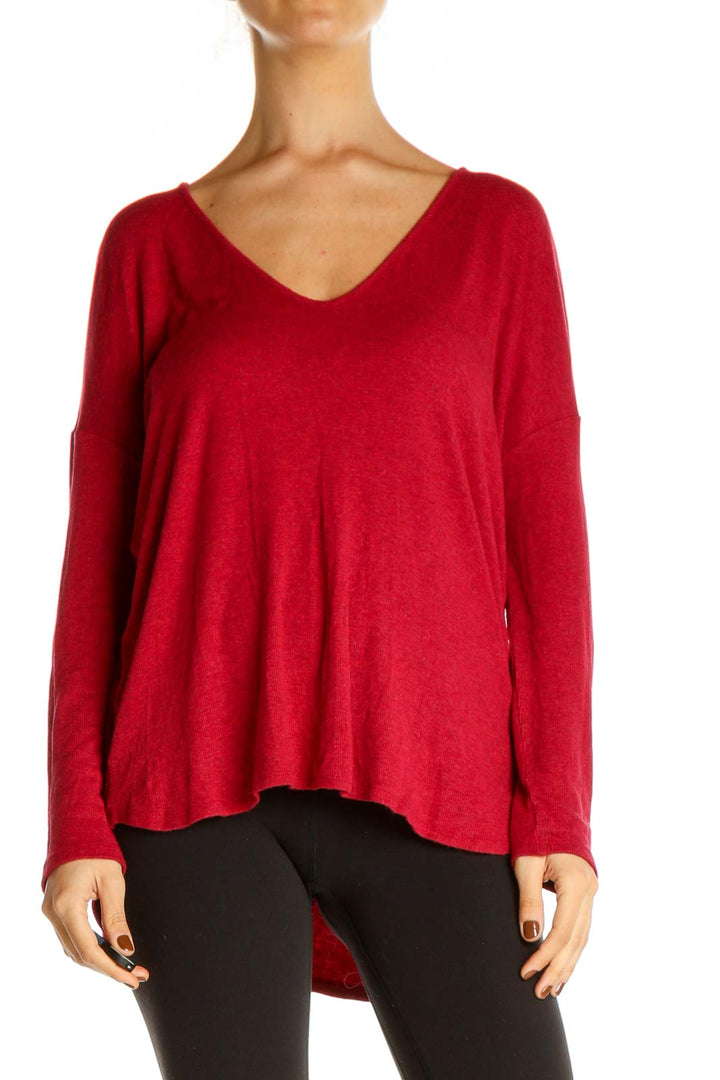 Red Solid All Day Wear Blouse