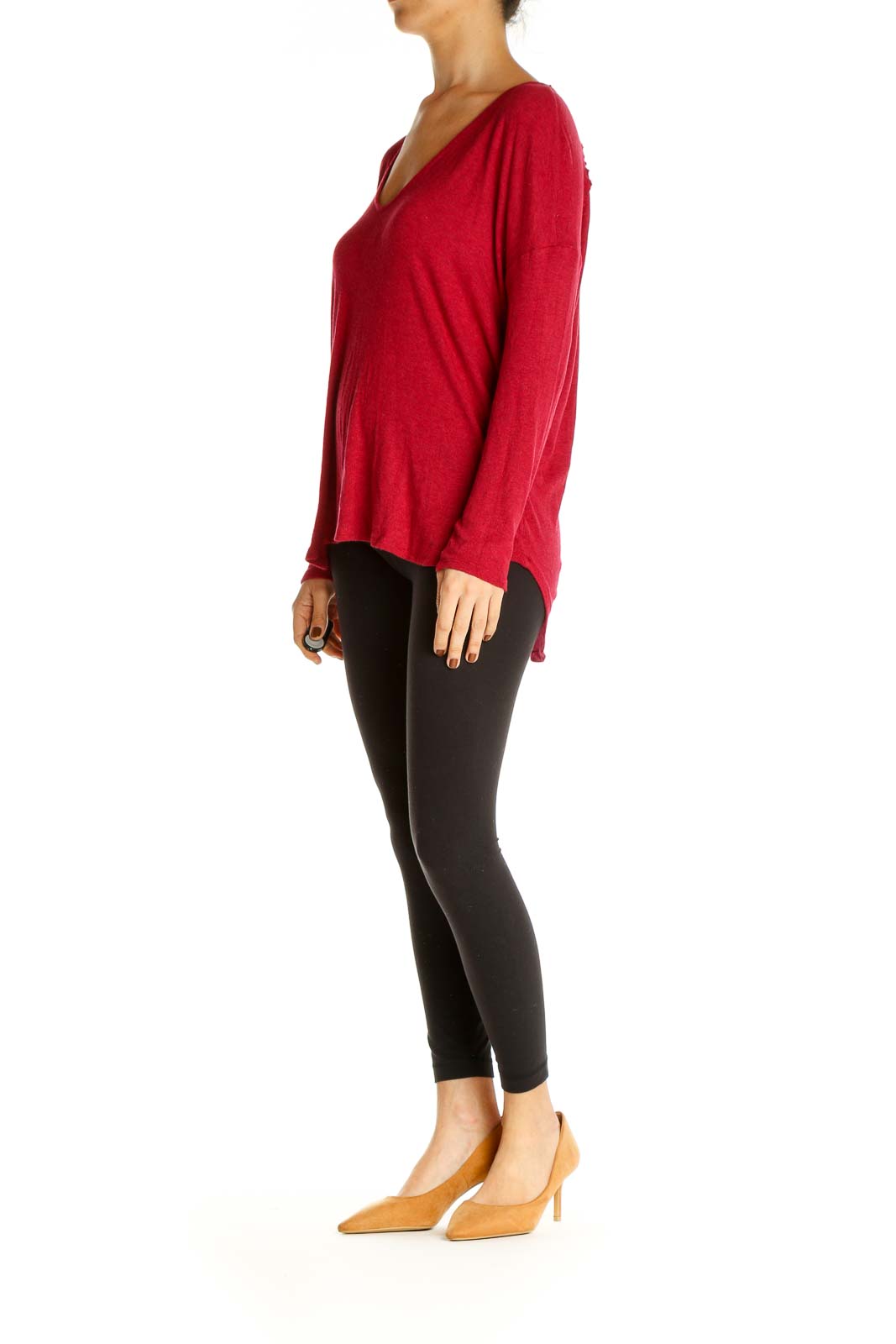 Red Solid All Day Wear Blouse