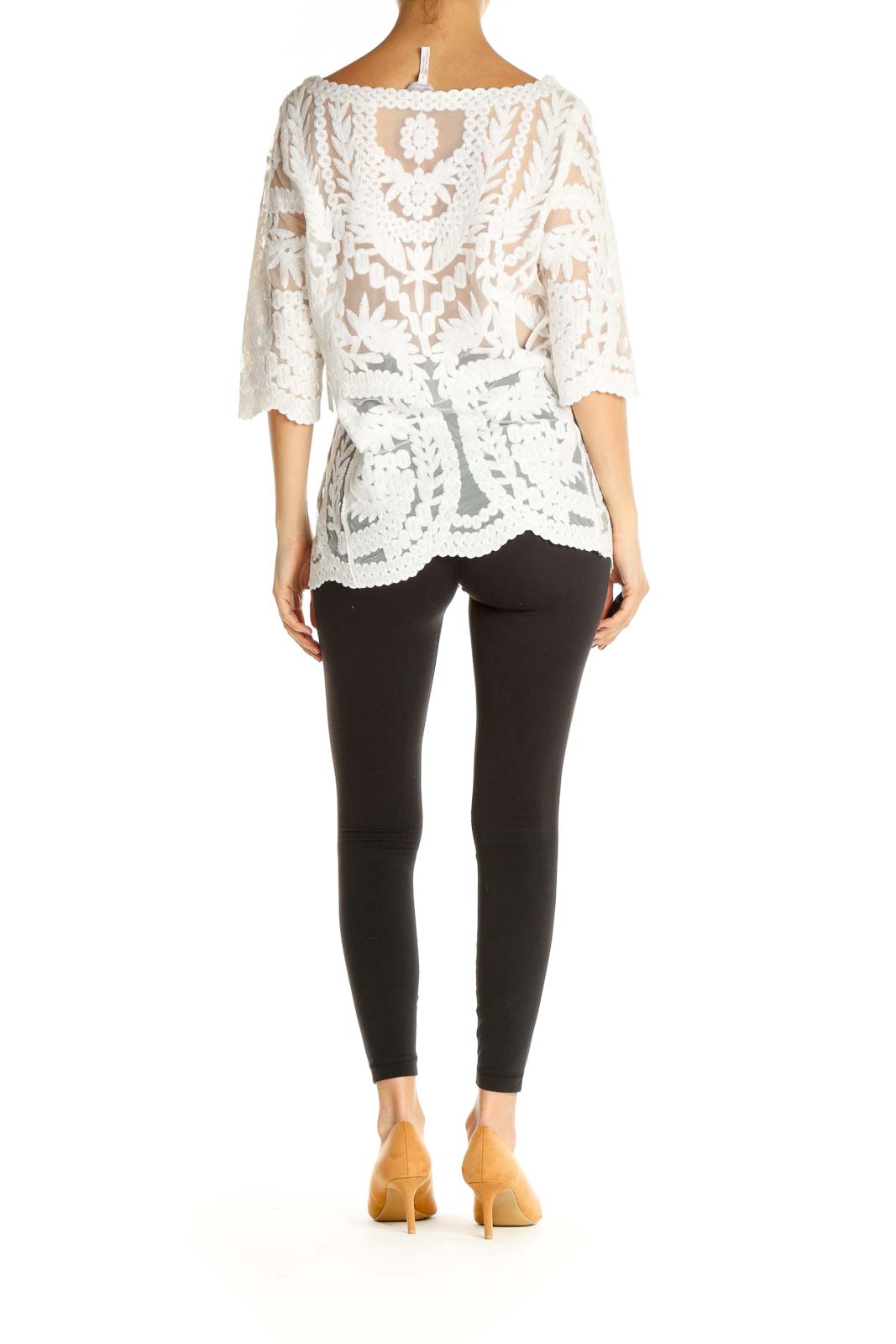 White Lace Casual Blouse