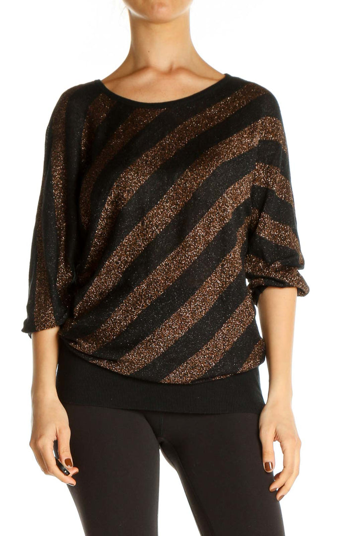 Black Striped All Day Wear Blouse