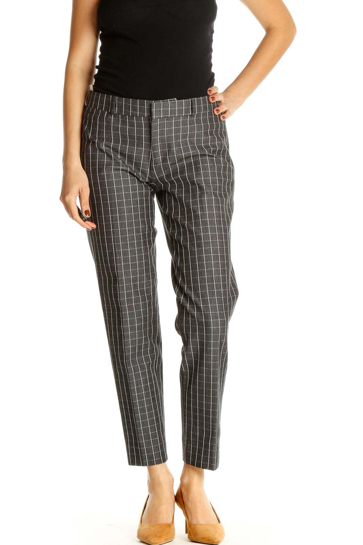 Gray Striped All Day Wear Trousers