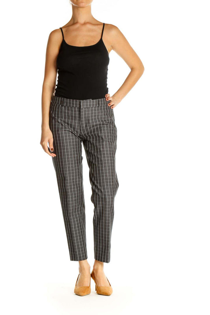 Gray Striped All Day Wear Trousers