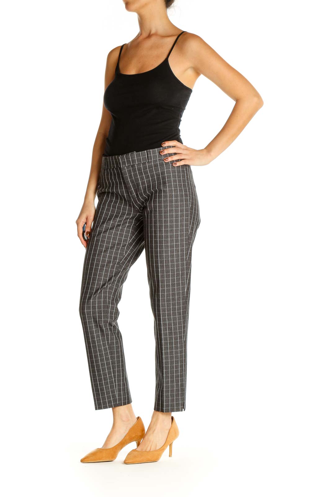 Gray Striped All Day Wear Trousers