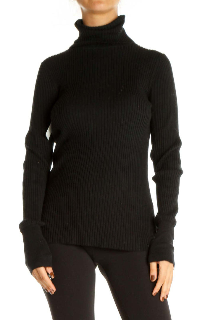 Black Solid Classic Sweater