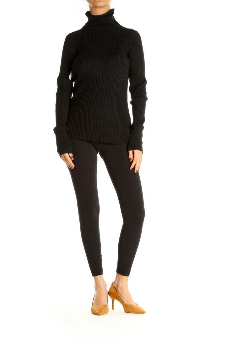 Black Solid Classic Sweater