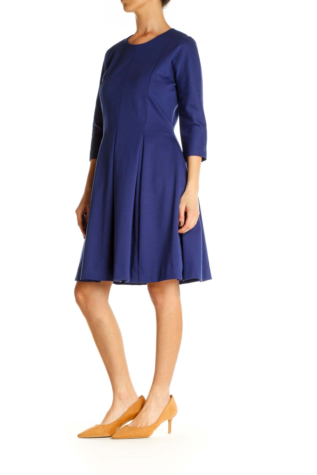 Purple Solid Day Fit & Flare Dress