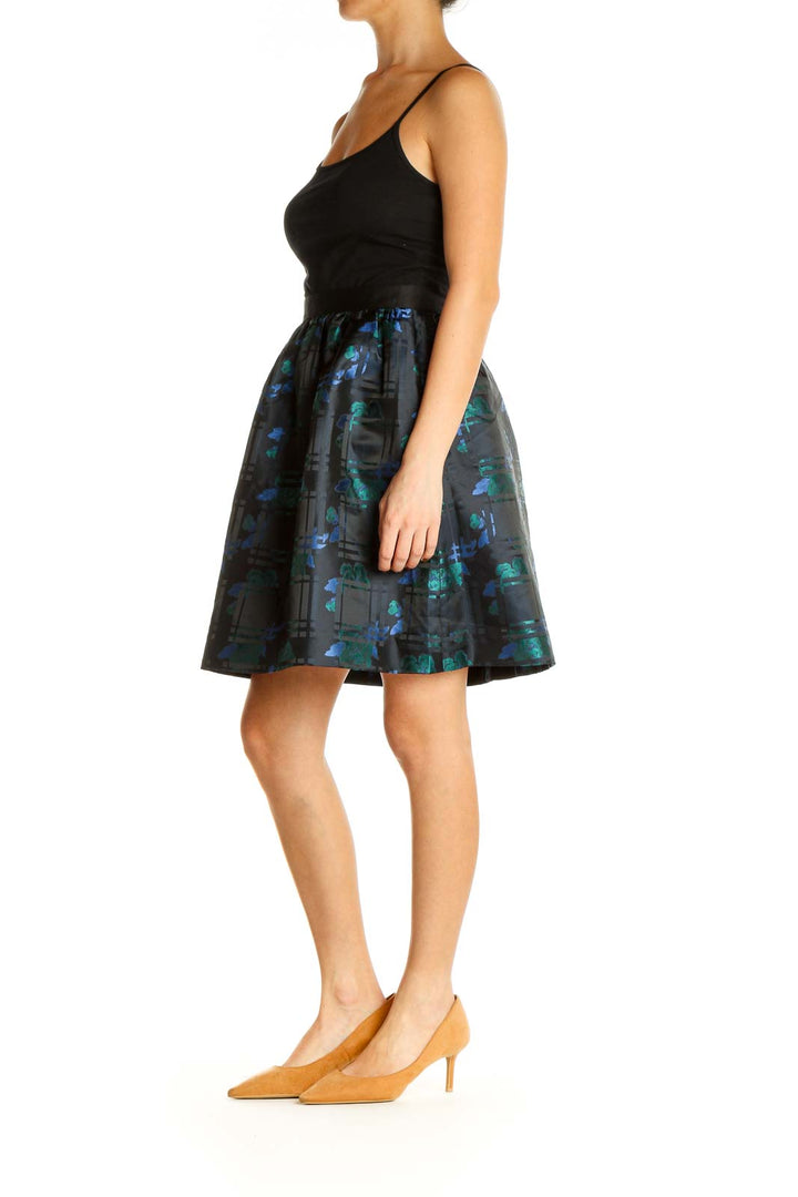 Blue Printed Holiday A-Line Skirt