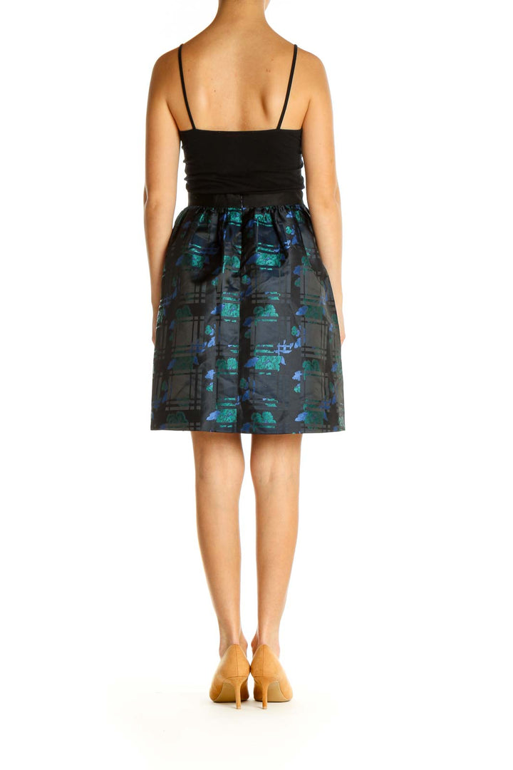 Blue Printed Holiday A-Line Skirt