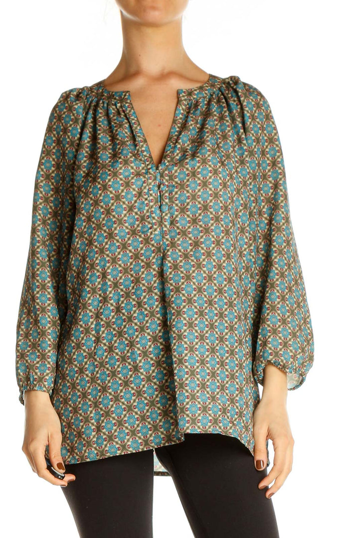 Brown Printed All Day Wear Blouse