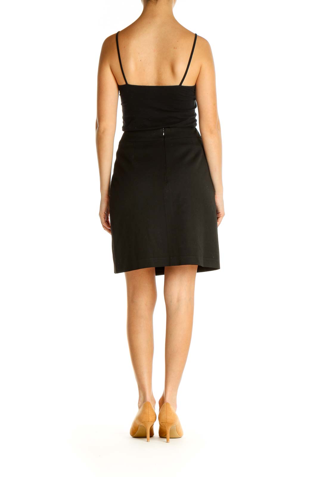 Black Solid Brunch A-Line Skirt