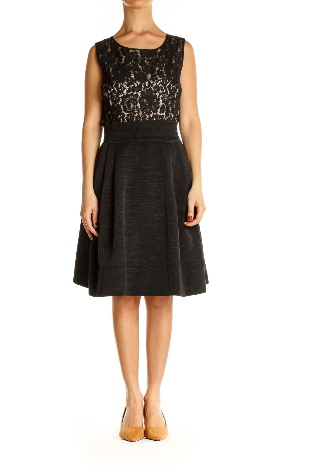 Black Lace Classic Fit & Flare Dress