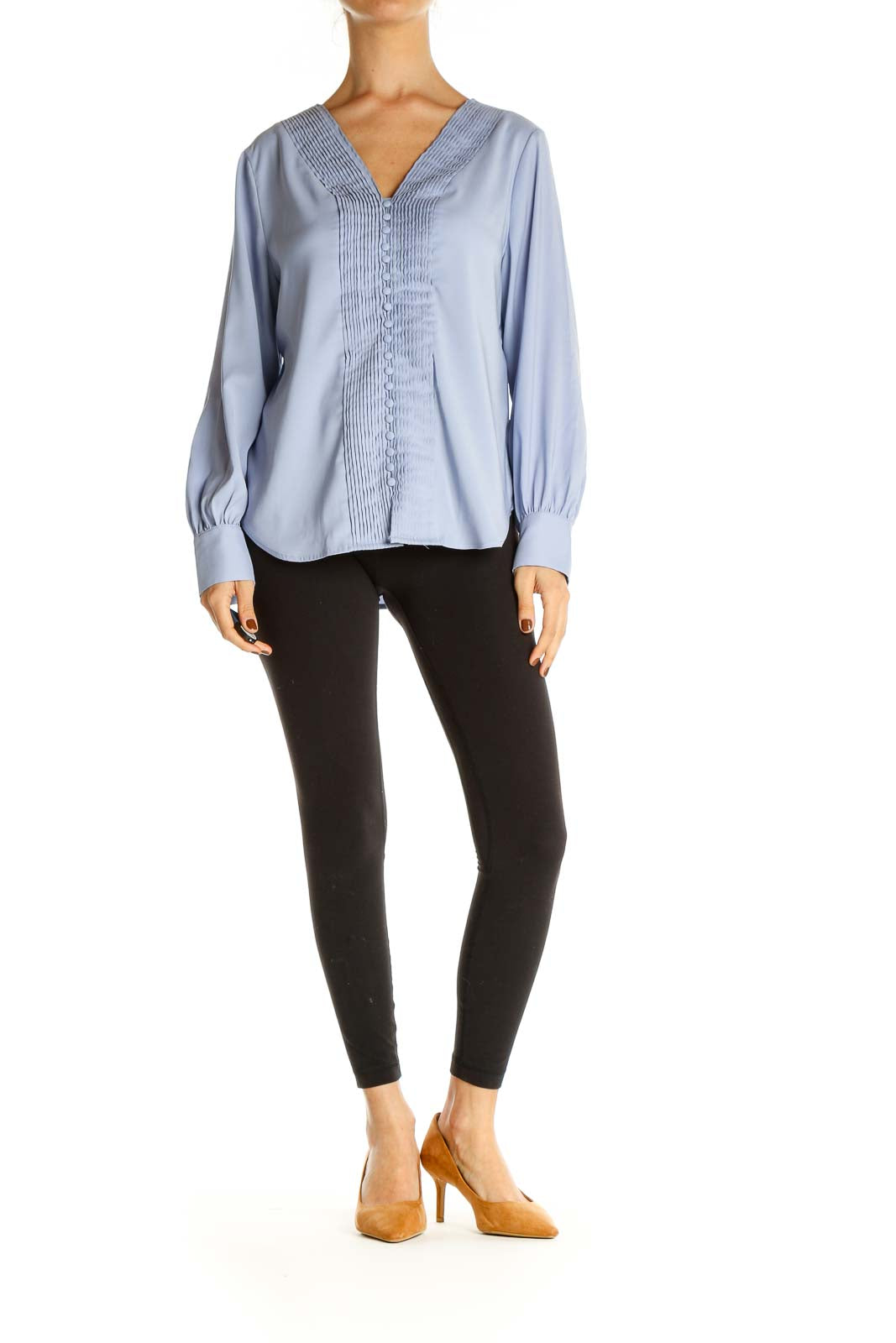 Blue Solid Formal Blouse