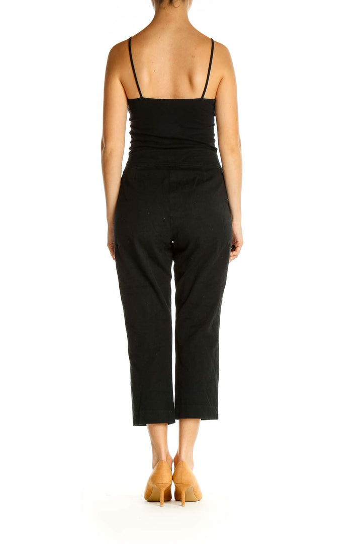 Black Solid Classic Trousers