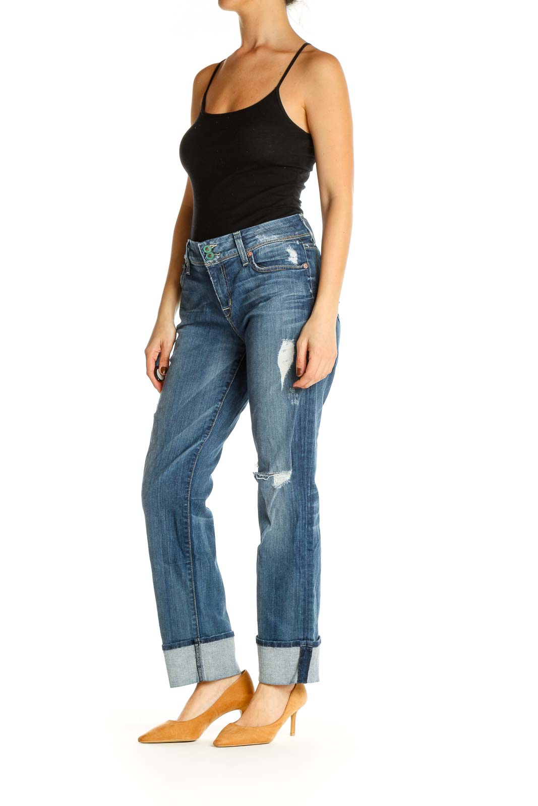 Blue Straight Leg Jeans