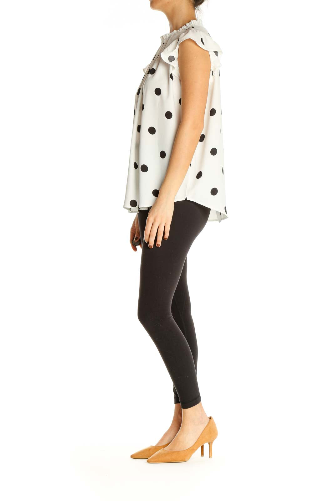 White Polka Dot Holiday Blouse