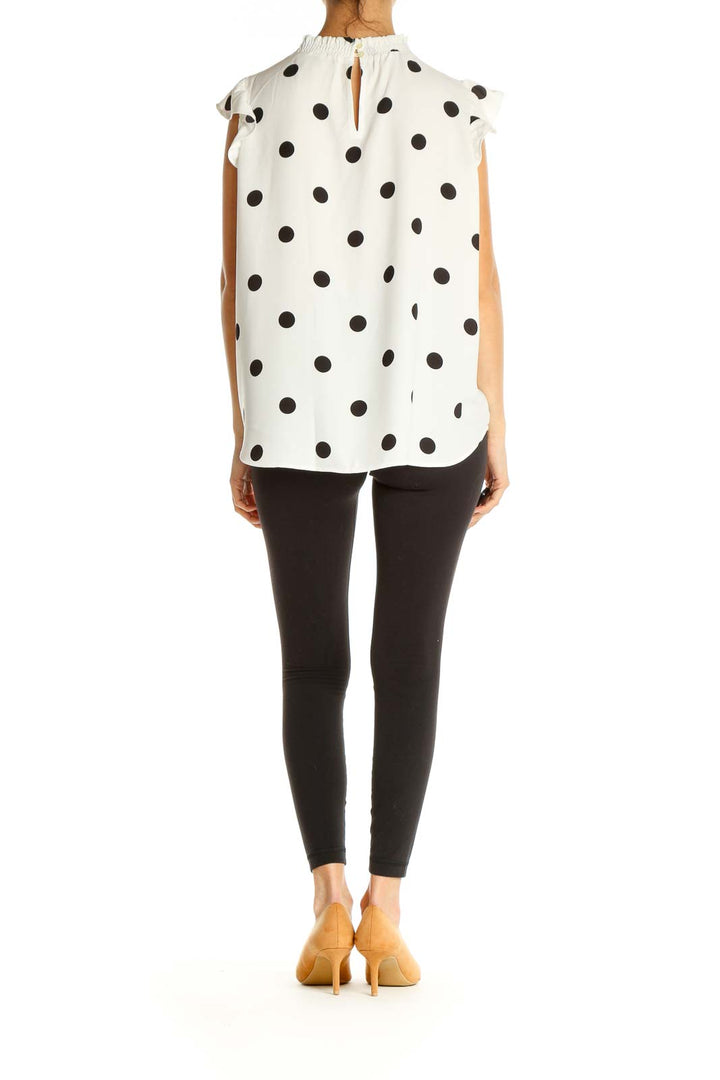 White Polka Dot Holiday Blouse