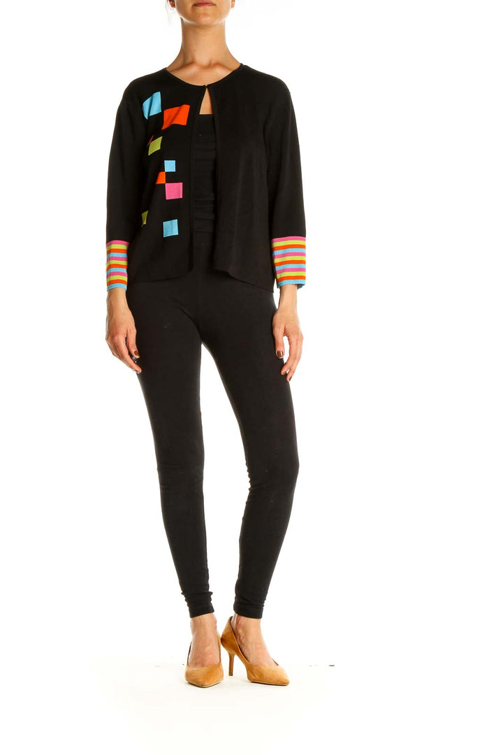 Black Multi-Color Cardigan