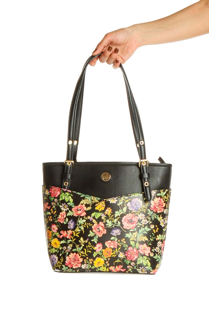 Black Floral Tote Bag