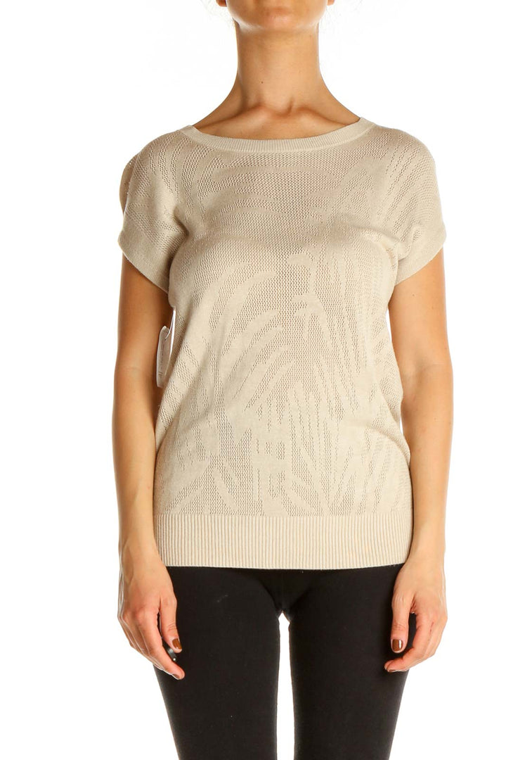 Beige Fine Woven Top