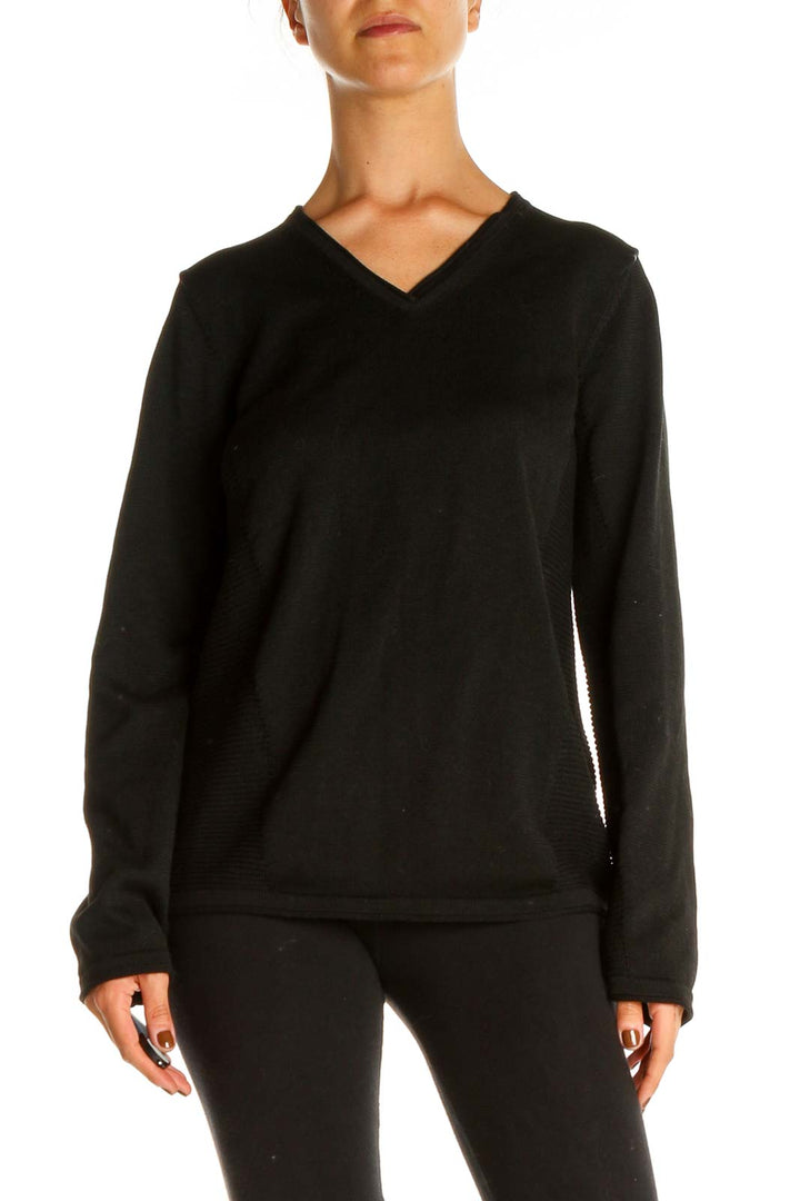 Black Solid Classic Sweater