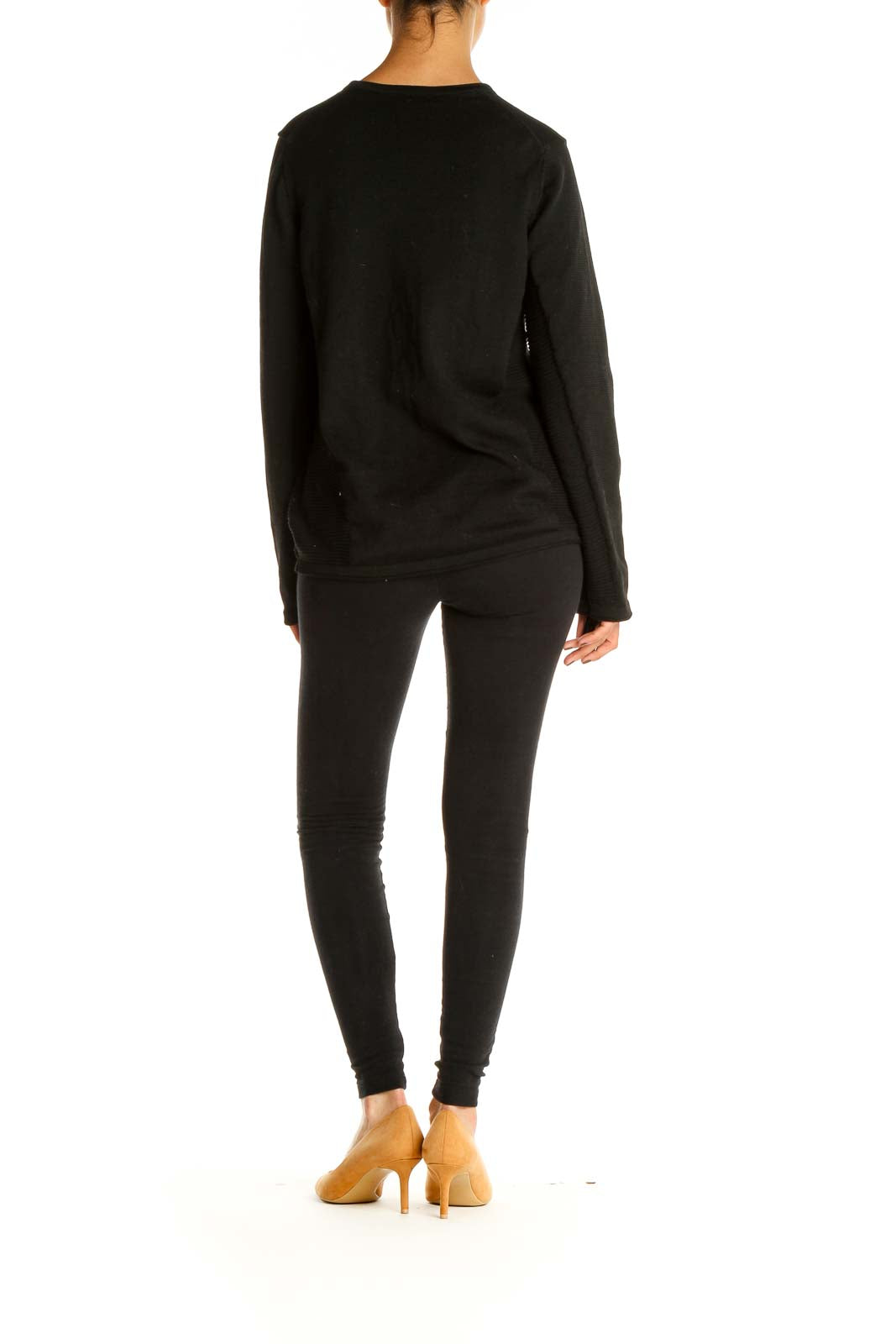 Black Solid Classic Sweater