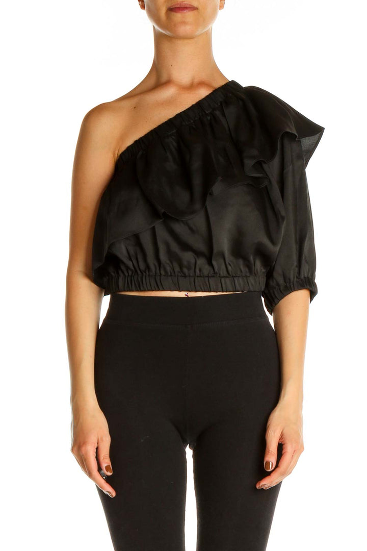 Black Solid Chic Blouse