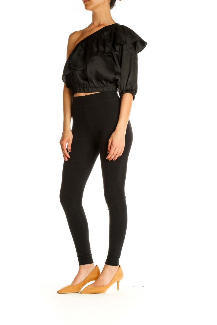 Black Solid Chic Blouse