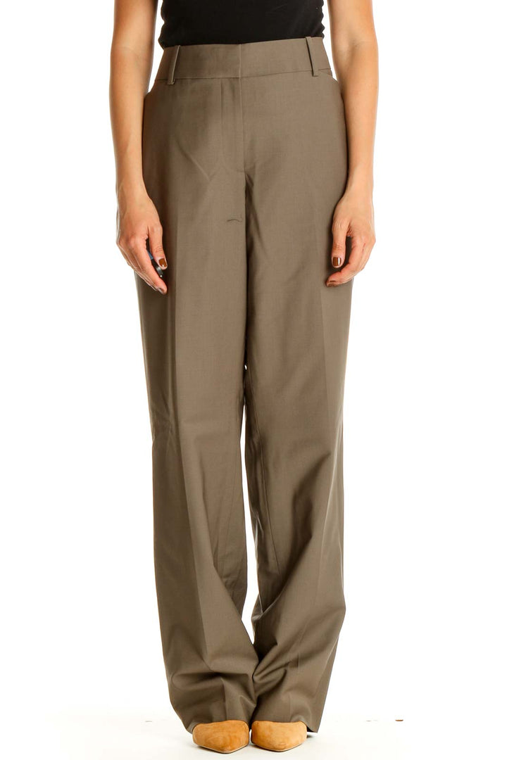 Brown Solid All Day Wear Trousers