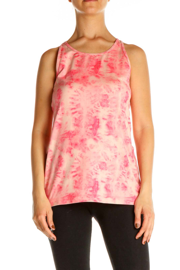 Pink Tie And Dye Activewear Tank Top