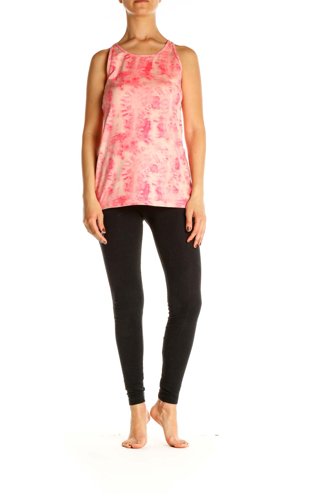 Pink Tie And Dye Activewear Tank Top