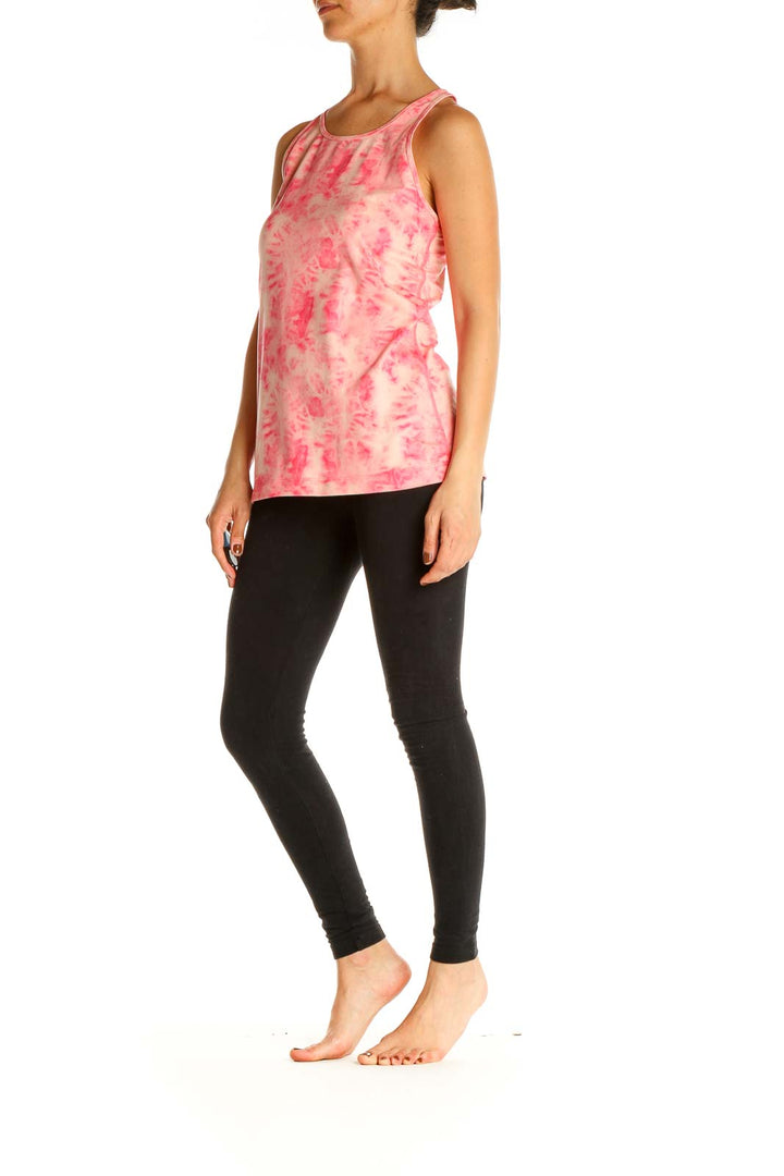 Pink Tie And Dye Activewear Tank Top