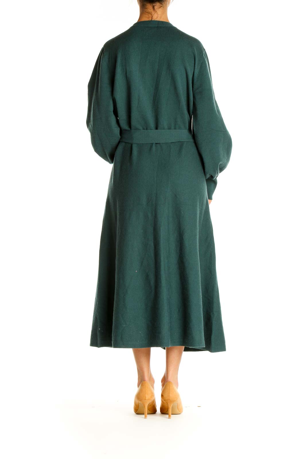 Green Solid Day Fit & Flare Dress