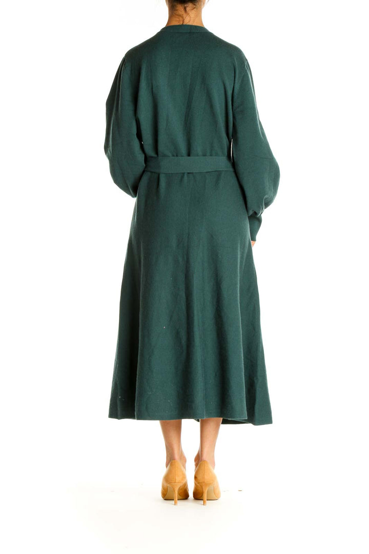 Green Solid Day Fit & Flare Dress