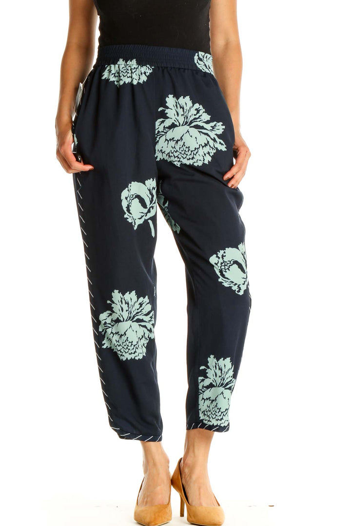 Blue Graphic Print All Day Wear Pants