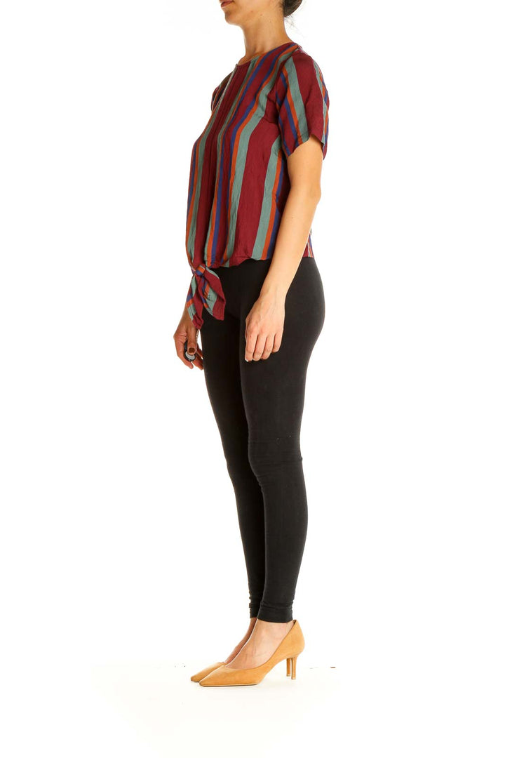 Red Striped All Day Wear Blouse