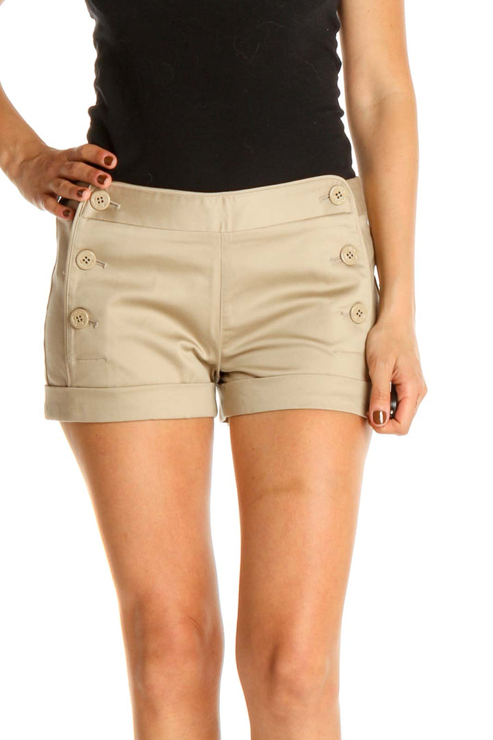 Beige All Day Wear Shorts