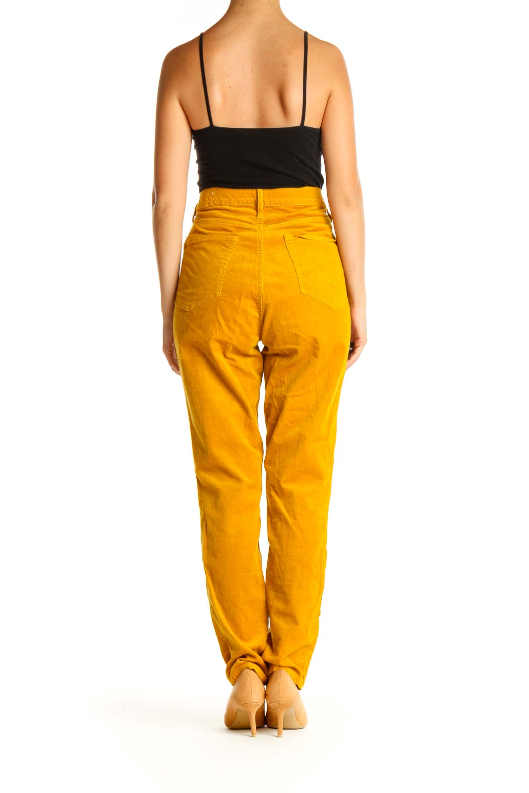 Yellow Solid Casual Trousers