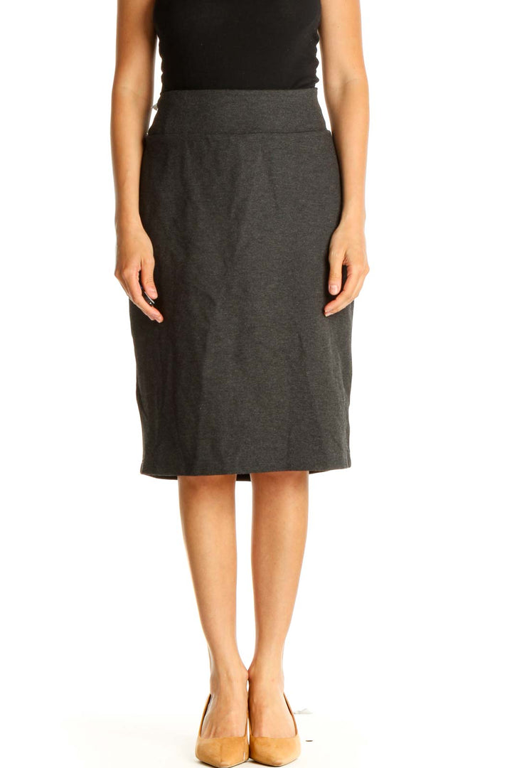 Gray Classic Pencil Skirt