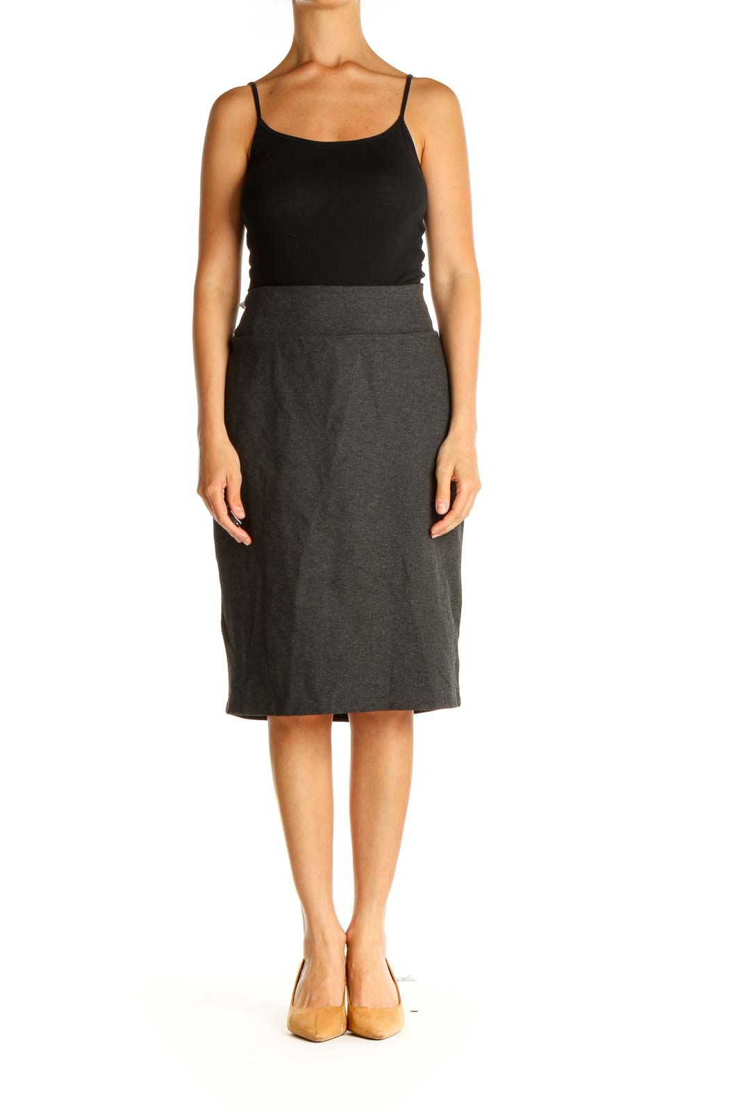 Gray Classic Pencil Skirt