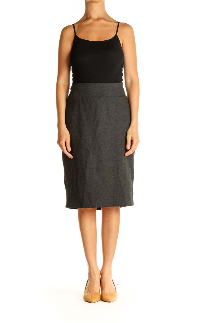 Gray Classic Pencil Skirt