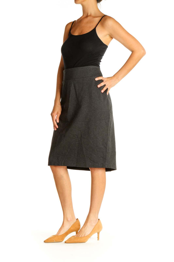 Gray Classic Pencil Skirt