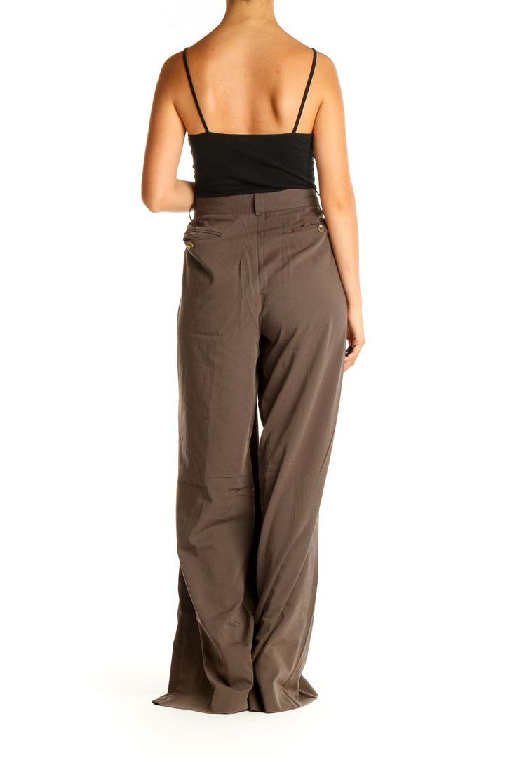 Brown Printed All Day Wear Trousers